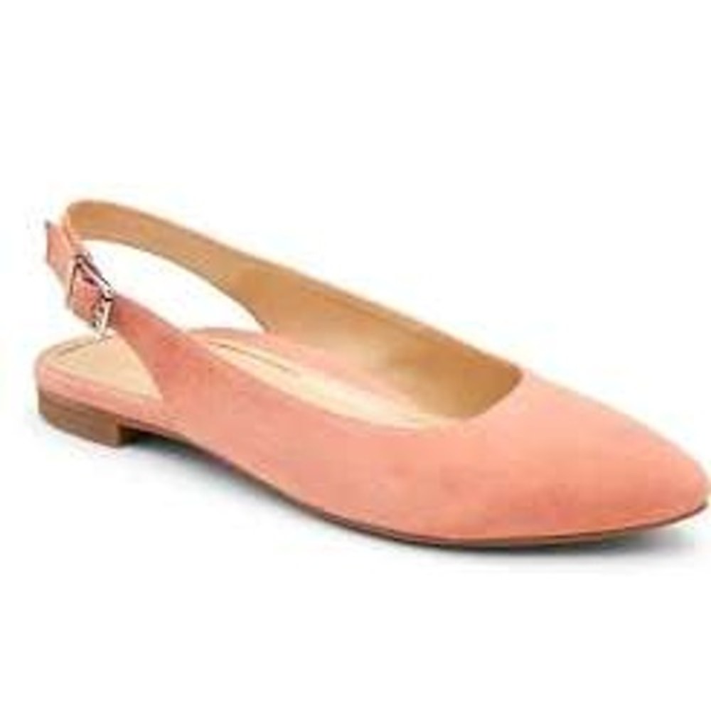 Vionic Jade Slingback Flats Pink Suede Pointed Toe Shoes 9.5 10011081
